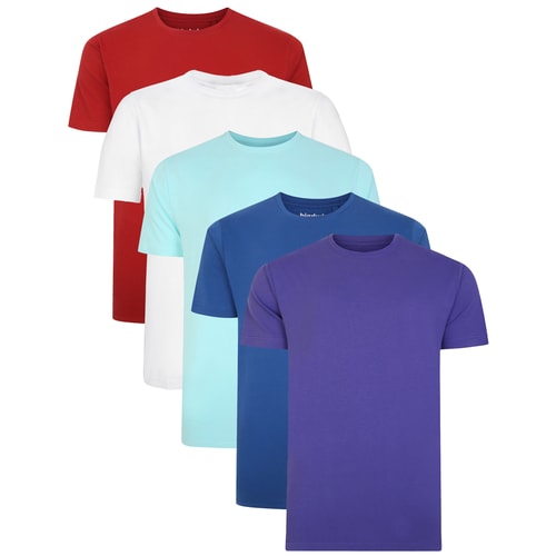 Bigdude 5 Pack Plain T-Shirts